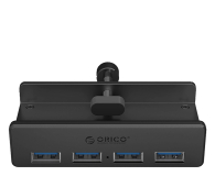 Hub USB Orico USB-A - 4x USB-A 3.0 - czarny (na zacisk, do biurka)